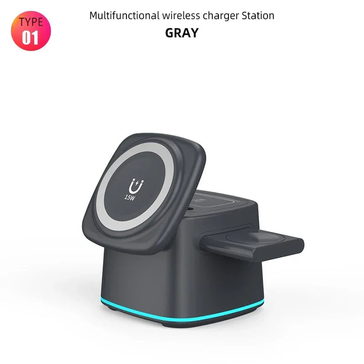 3-in-1 Magnetic Wireless Charger for Apple Devices - 15W Fast Chargetch 8 7 Airpods